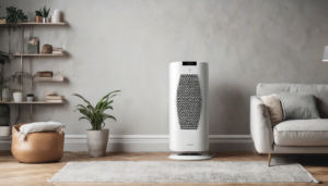 Choosing the Right Air Purifier for Your Home - descriptive image of a modern air purifier in a living room setting